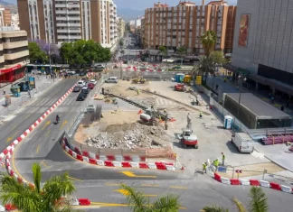 La calle Hilera se cortará al tráfico a partir del 1 de julio por el avance de las obras del Metro de Málaga