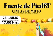 Fuente de Piedra se viste de feria y celebra una nueva edición de su peculiar Carrera de Cintas en Moto