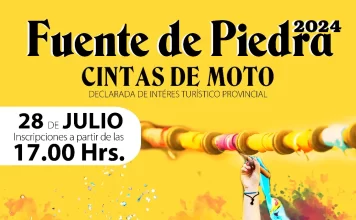 Fuente de Piedra se viste de feria y celebra una nueva edición de su peculiar Carrera de Cintas en Moto