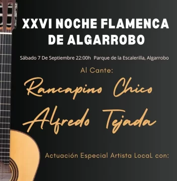 Algarrobo celebrará su XXVI edición de la Noche Flamenca el 7 de septiembre Algarrobo celebrará su XXVI edición de la Noche Flamenca el 7 de septiembre