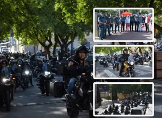 Más de mil motoristas participan en una ruta solidaria en honor a la Virgen del Pilar en Alhaurín de la Torre