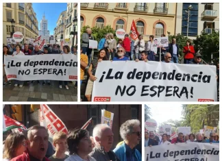 CCOO se manifiesta en Málaga para exigir al Gobierno de Andalucía una mejora de la Ley de Dependencia