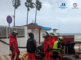Veinticinco efectivos del CPB realizan cerca de una veintena de actuaciones en Torremolinos por las fuertes lluvias