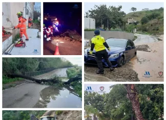 Última actualización sobre las carreteras y actuaciones del Consorcio de Bomberos de Málaga tras el paso de la borrasca Jana