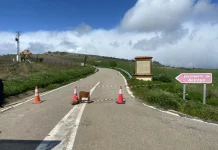 Cortado el acceso por carretera al yacimiento de Acinipo debido a un deslizamiento de tierras