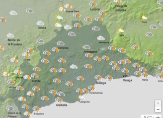 AEMET activa la alerta amarilla por lluvias y fuertes vientos en Málaga este jueves 13 de marzo