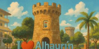 Ilustración tipo Ghibli inspirada en Alhaurín de la Torre