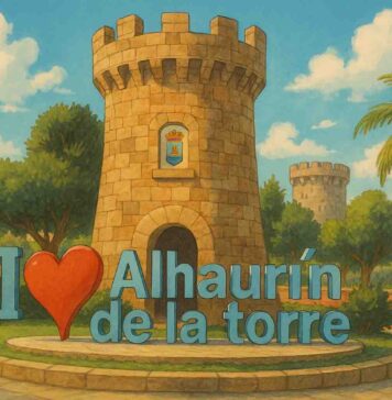 Ilustración tipo Ghibli inspirada en Alhaurín de la Torre