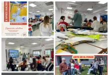 Alumnos de Arte de El Pinar exponen sus obras junto al artista malagueño José Antonio Diazdel