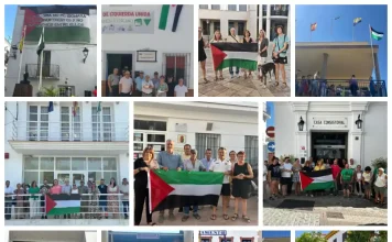 IU iza la bandera palestina en los ayuntamientos de Málaga para clamar por “el fin al genocidio en Gaza”