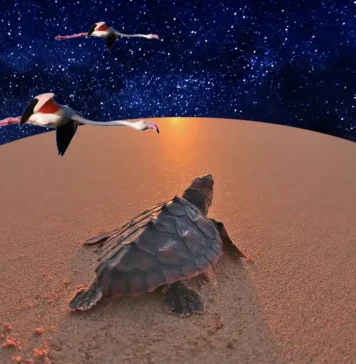 Polvo de estrellas, tortugas y flamencos