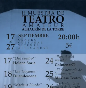 La II Muestra de Teatro Amateur se celebrará del 17 al 27 de septiembre