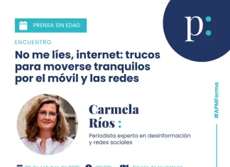 Encuentro de la periodista Carmela Ríos sobre desinformación dentro del proyecto Prensa sin Edad