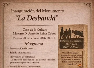 Pizarra inaugura el monumento “La Desbandá” el 21 de febrero en un acto de memoria y homenaje