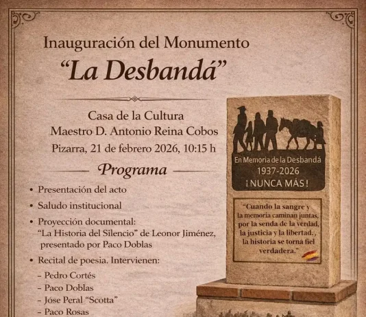 Pizarra inaugura el monumento “La Desbandá” el 21 de febrero en un acto de memoria y homenaje Pizarra inaugura el monumento “La Desbandá” el 21 de febrero en un acto de memoria y homenaje