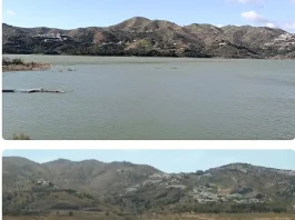 El embalse de La Viñuela pasa del 7% al 84%: el antes y el después tras el tren de borrascas 2025-2026