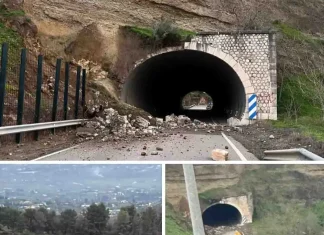Desprendimiento en el túnel de Casablanca en Pizarra: tráfico cortado y revisión del puente del Río Grande