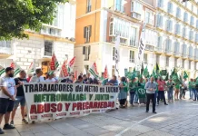 Fracasa la mediación en el SERCLA y se mantiene la huelga en el Metro de Málaga los días 12 y 20 de marzo
