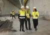 Rocío Díaz y Carolina España visitan la obra del túnel de la ampliación del metro de Málaga en calle Hilera