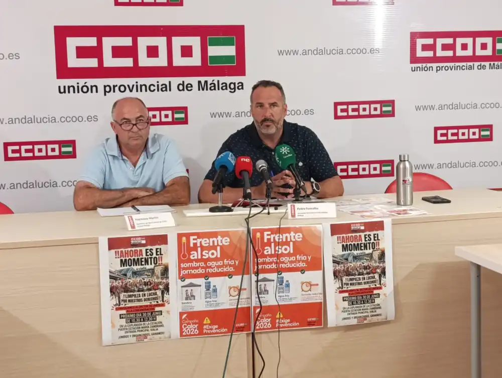 CCOO vigilará el cumplimiento de las medidas contra el golpe de calor para proteger a 70.000 trabajadores en Málaga
