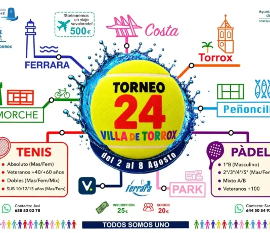 El XXIV Torneo de Tenis y Pádel Villa de Torrox reunirá a deportistas de toda la provincia del 2 al 8 de agosto El XXIV Torneo de Tenis y Pádel Villa de Torrox reunirá a deportistas de toda la provincia del 2 al 8 de agosto