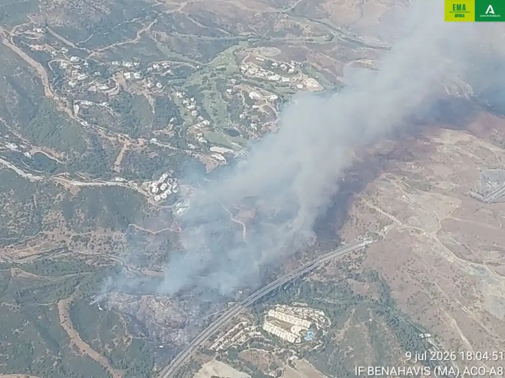 La Junta eleva el Plan Infoca a fase de emergencia, situación operativa 1, por un incendio en Benahavís