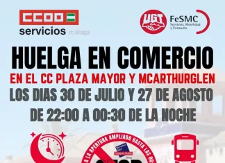 CCOO y UGT convocan huelga en Plaza Mayor y McArthurGlen Málaga contra el ‘Late Night Shopping’ CCOO y UGT convocan huelga en Plaza Mayor y McArthurGlen Málaga contra el 'Late Night Shopping'