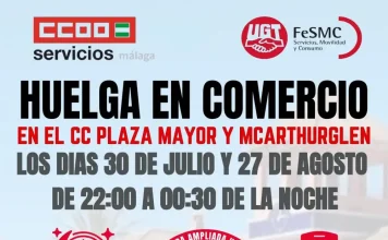 CCOO y UGT convocan huelga en Plaza Mayor y McArthurGlen Málaga contra el ‘Late Night Shopping’ CCOO y UGT convocan huelga en Plaza Mayor y McArthurGlen Málaga contra el 'Late Night Shopping'
