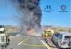 Grave accidente con incendio de vehículo y fuego forestal asi como al menos 1 fallecido junto a la AP-7 en Benahavís Grave accidente con incendio de vehículo y fuego forestal junto a la AP-7 en Benahavís