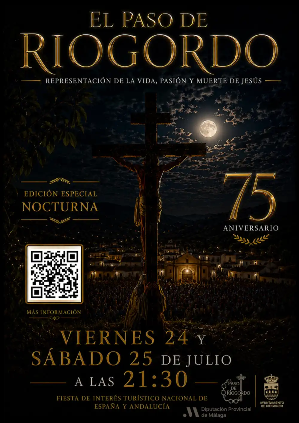 La Diputación impulsa la representación especial nocturna de El Paso de Riogordo con motivo del 75 aniversario de esta tradición