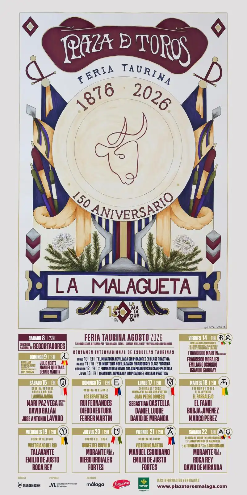 Morante, Roca Rey, Fortes y David de Miranda encabezan la feria del 150 aniversario de La Malagueta