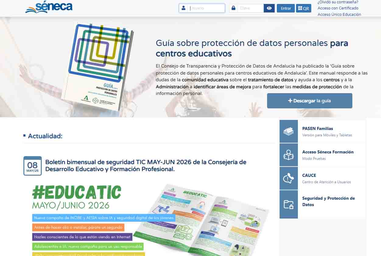 plataforma seneca de la junta de andalucia