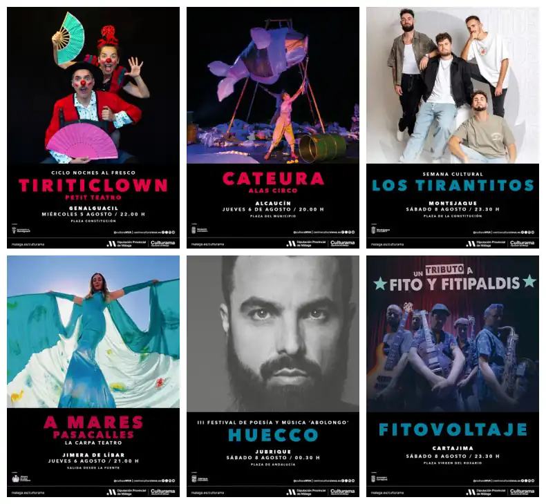 La programación de cultura de la Diputación lleva a la provincia espectáculos de circo, teatro, música en directo y exposiciones del 3 al 9 de agosto
