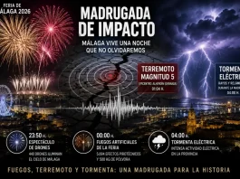 Espectáculo de Fuegos y Drones, terremoto y tormenta: Málaga vive una madrugada de las que cuesta olvidar Espectáculo de Fuegos y Drones, terremoto y tormenta: Málaga vive una madrugada de las que cuesta olvidar