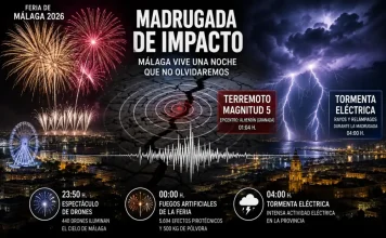 Espectáculo de Fuegos y Drones, terremoto y tormenta: Málaga vive una madrugada de las que cuesta olvidar Espectáculo de Fuegos y Drones, terremoto y tormenta: Málaga vive una madrugada de las que cuesta olvidar