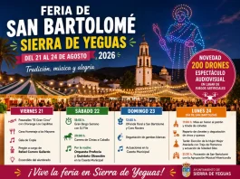 Sierra de Yeguas vive su Feria de San Bartolomé con cuatro días de fiesta y un espectacular cierre con 200 drones Sierra de Yeguas vive su Feria de San Bartolomé con cuatro días de fiesta y un espectacular cierre con 200 drones