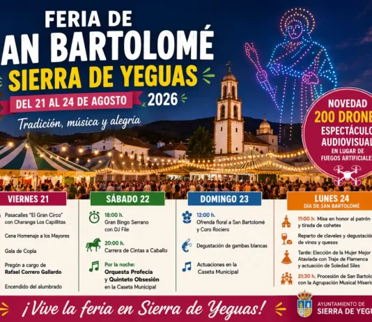 Sierra de Yeguas vive su Feria de San Bartolomé con cuatro días de fiesta y un espectacular cierre con 200 drones Sierra de Yeguas vive su Feria de San Bartolomé con cuatro días de fiesta y un espectacular cierre con 200 drones