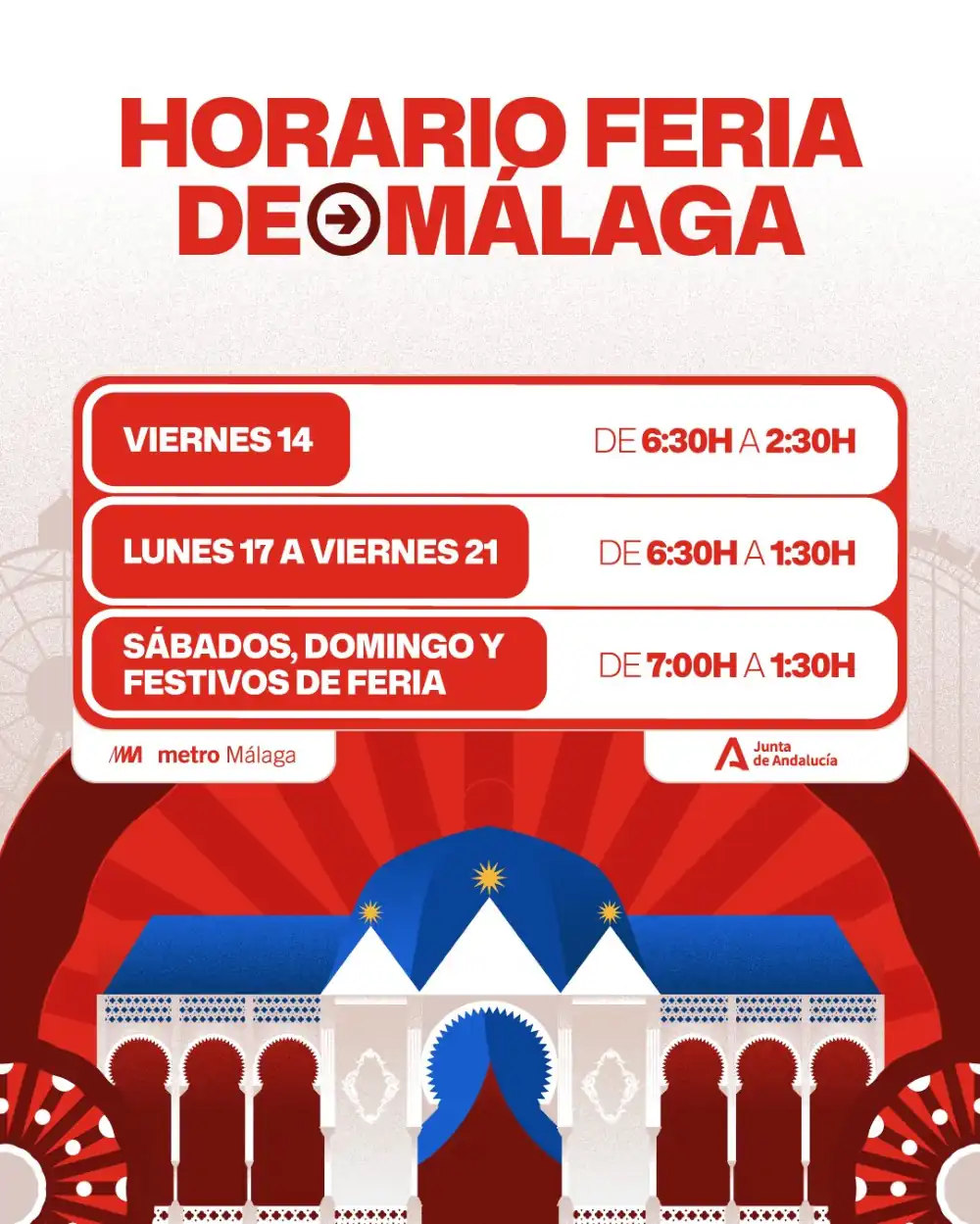 El Metro de Málaga amplía horarios y refuerza la seguridad para facilitar los desplazamientos durante la Feria 2026
