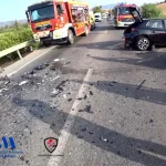 Una mujer embarazada y un menor, evacuados en helicóptero tras una colisión frontal en la A-357 a la altura de Cerralba