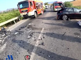 Una mujer embarazada y un menor, evacuados en helicóptero tras una colisión frontal en la A-357 a la altura de Cerralba