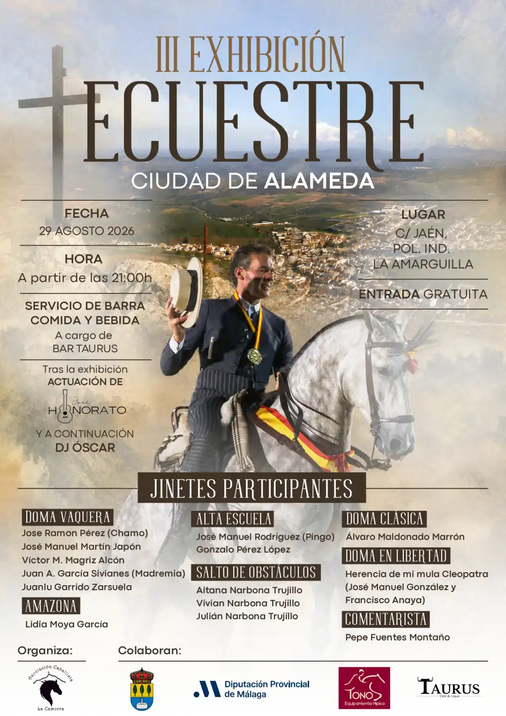 Alameda aúna elegancia, tradición y respeto al caballo en la exhibición ecuestre que se celebrará el 29 de agosto