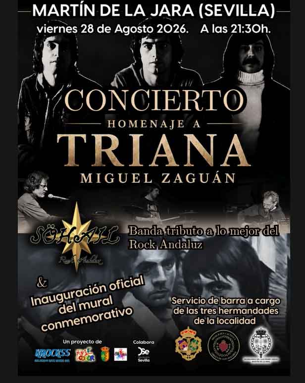 Martín de la Jara acoge un gran homenaje al Rock Andaluz con concierto tributo a Triana e inauguración de un mural conmemorativo