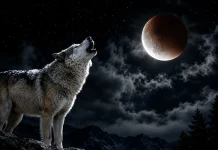 Sensaciones distópicas lobo luna eclipse