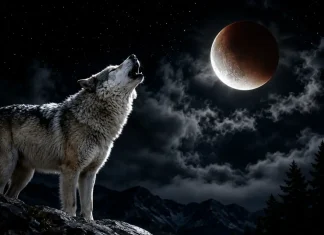Sensaciones distópicas lobo luna eclipse