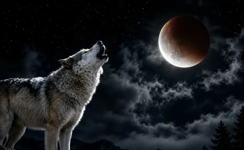 Sensaciones distópicas lobo luna eclipse