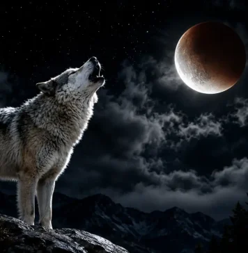 Sensaciones distópicas lobo luna eclipse