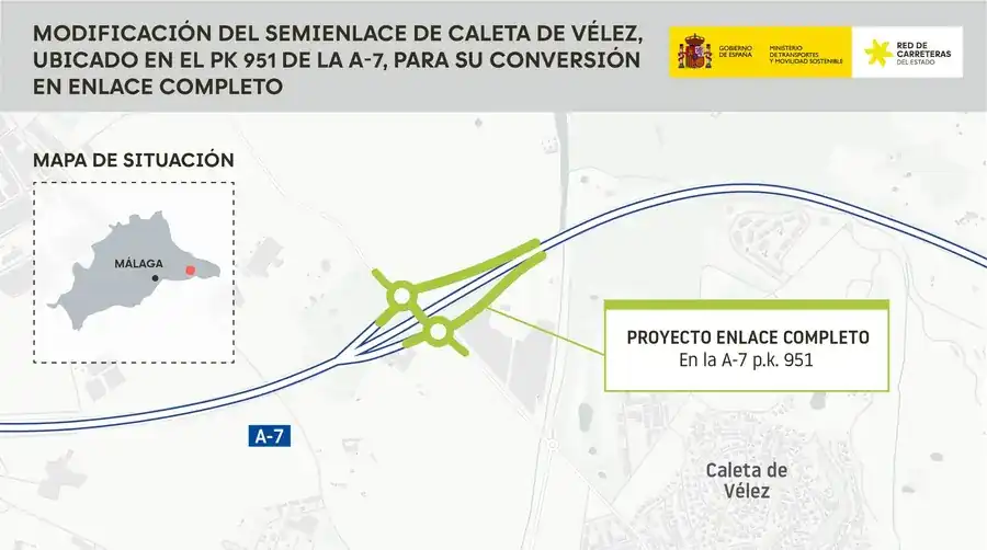 La A-7 tendrá un nuevo enlace completo en la Axarquía con una inversión de 6,6 millones