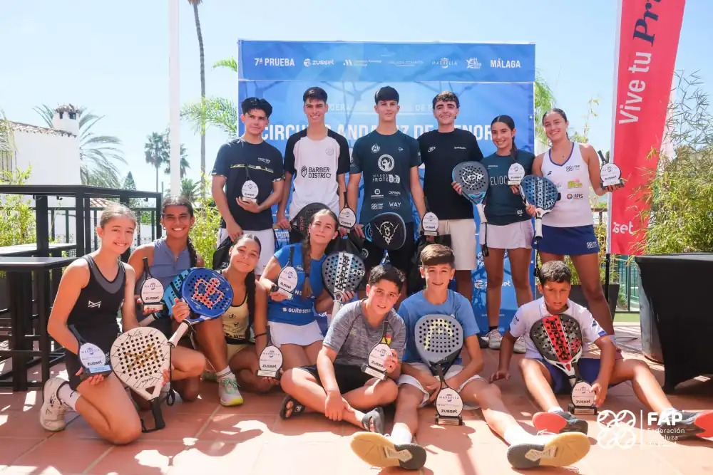 Marbella vive un vibrante fin de semana en la 7ª Prueba del Circuito Andaluz de Menores Zusset con 285 promesas del pádel andaluz