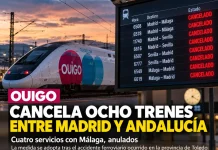 OUIGO cancela ocho trenes entre Madrid y Andalucía tras el accidente de Toledo OUIGO cancela ocho trenes entre Madrid y Andalucía tras el accidente de Toledo