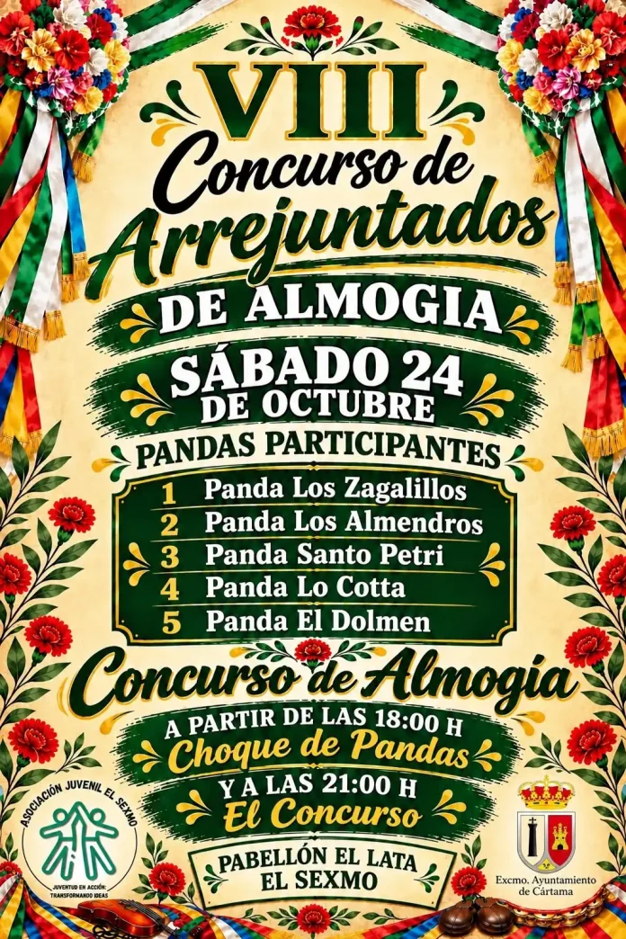 Cartel Concurso Arrejuntados_10_23_2026 El Sexmo reúne este sábado a cinco pandas en el VIII Concurso de Arrejuntados estilo Almogía